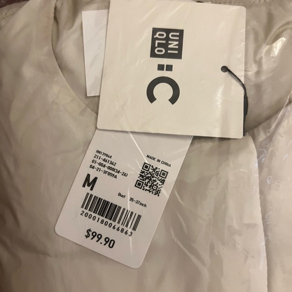 UNIQLO x CLARE WAIGHT KELLER :C Light Down Jacket Off-White Puffer Nylon Sz M - Picture 7 of 7